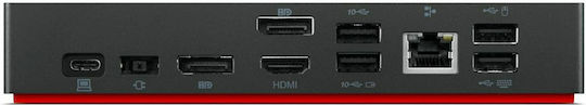Lenovo ThinkPad Universal 90W USB-C Docking Station με HDMI/DisplayPort 4K PD Ethernet και συνδεση 3 Οθονών Μαύρο - Image 3