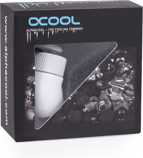 Alphacool Eiszapfen angled adaptor 45° rotatable G1/4 outer thread to G1/4 ínner thread Fittings Λευκό 17487 - Image 4