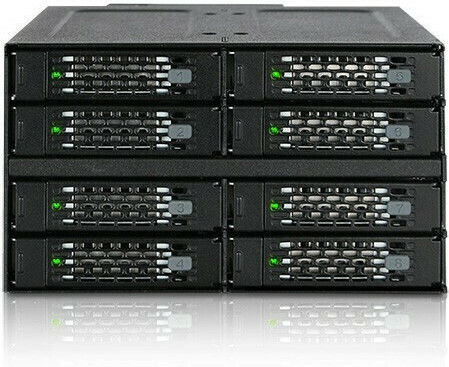 Icy Dock ToughArmor Rugged Full Metal 8-Bay 2.5 Inch SAS/SATA SSD/HDD Backplane Cage for 2x External 5.25 Inch Bay Μαύρο MB508SP-B - Image 3