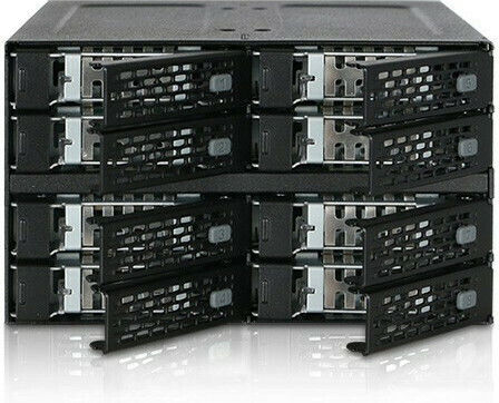 Icy Dock ToughArmor Rugged Full Metal 8-Bay 2.5 Inch SAS/SATA SSD/HDD Backplane Cage for 2x External 5.25 Inch Bay Μαύρο MB508SP-B - Image 4