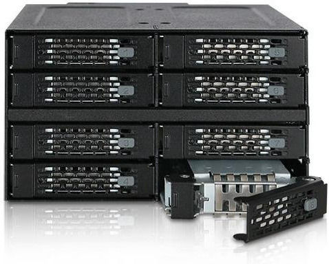 Icy Dock ToughArmor Rugged Full Metal 8-Bay 2.5 Inch SAS/SATA SSD/HDD Backplane Cage for 2x External 5.25 Inch Bay Μαύρο MB508SP-B - Image 7