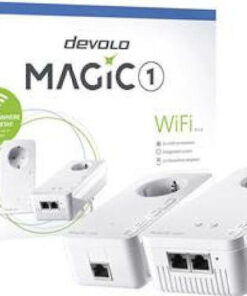Devolo Magic 1 WiFi 2-1 Powerline Διπλού Kit για Ασύρματη Σύνδεση Wi‑Fi 5 με Passthrough Πρίζα και 2 Θύρες Ethernet
