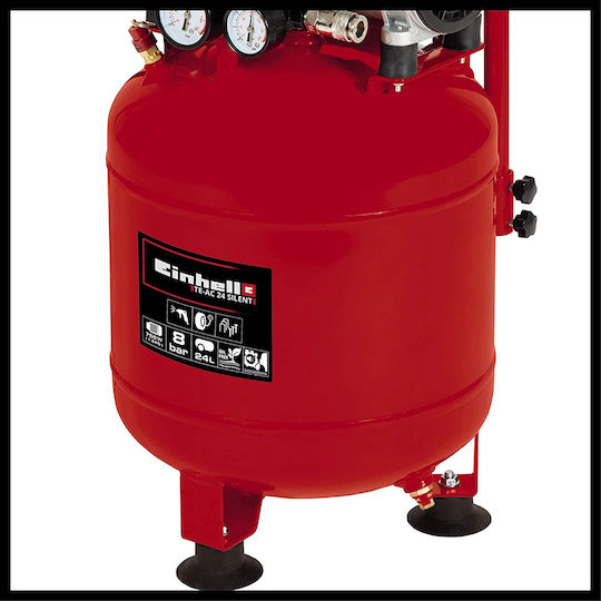 Einhell TE-AC 24 Μονοφασικό Κομπρεσέρ Αέρος 57dB με Ισχύ 1hp και Αεροφυλάκιο 24lt - Image 2
