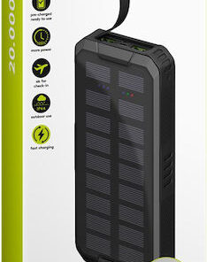 Alternative view of Goobay 53934 Ηλιακό Power Bank 20000mAh 18W με 2 Θύρες USB-A και Θύρα USB-C Power Delivery Μαύρο