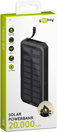 Goobay 53934 Ηλιακό Power Bank 20000mAh 18W με 2 Θύρες USB-A και Θύρα USB-C Power Delivery Μαύρο - Image 2