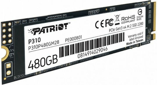 Patriot P310 SSD 480GB M.2 NVMe PCI Express 3.0 P310P480GM28 - Image 2