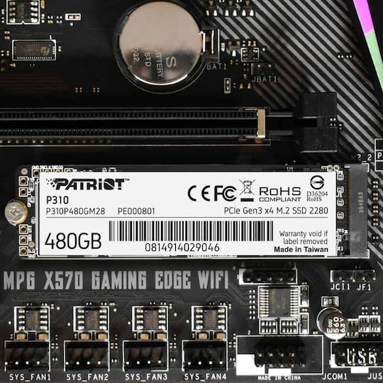Patriot P310 SSD 480GB M.2 NVMe PCI Express 3.0 P310P480GM28 - Image 4