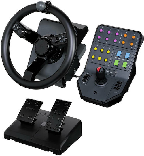 Logitech G Saitek Farm Sim Controller Bundle Τιμονιέρα με Μοχλό Ταχυτήτων και Πετάλια για PC με 900° Περιστροφής - Image 7