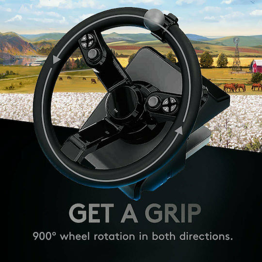 Logitech G Saitek Farm Sim Controller Bundle Τιμονιέρα με Μοχλό Ταχυτήτων και Πετάλια για PC με 900° Περιστροφής - Image 6