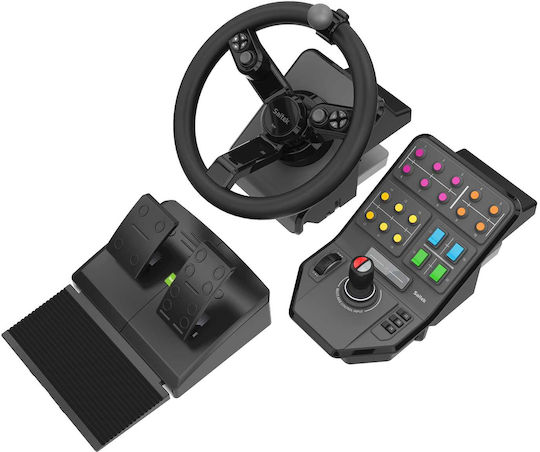 Logitech G Saitek Farm Sim Controller Bundle Τιμονιέρα με Μοχλό Ταχυτήτων και Πετάλια για PC με 900° Περιστροφής - Image 8