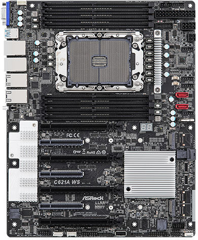 ASRock C621A WS Motherboard ATX με Intel 4189 Socket 90-MXBGU0-A0UAYZ - Image 2
