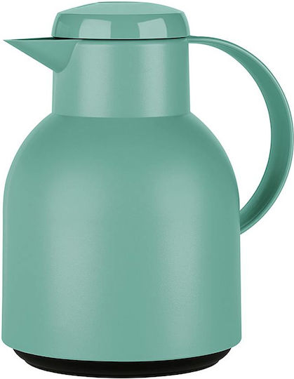 Emsa Samba Wave Vacuum Jug Quick Press Κανάτα Θερμός Πλαστικό 1lt Πράσινο με Λαβή 600021 - Image 2