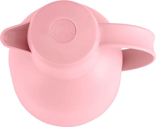 Emsa Samba Wave Vacuum Jug Quick Press Κανάτα Θερμός Πλαστικό 1lt Ροζ με Λαβή 600022 - Image 3