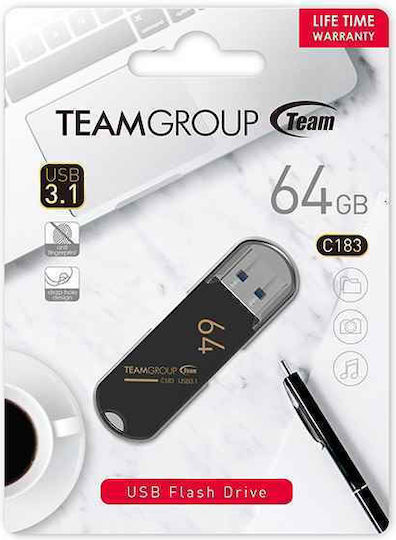 TeamGroup C183 64GB USB 3.1 Stick Μαύρο - Image 2