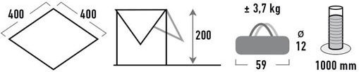 High Peak Tarp 2 Σκίαστρο Παραλίας Γκρι 400x200εκ. 10034 - Image 4