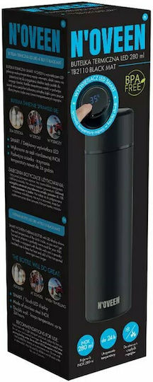 N'Oveen Ποτήρι Θερμός Ανοξείδωτο BPA Free 280ml Μαύρο TB2110 - Image 2
