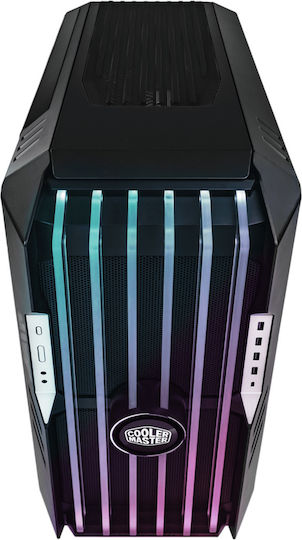 CoolerMaster HAF700 EVO Gaming Full Tower Κουτί Υπολογιστή με Πλαϊνό Παράθυρο και RGB Φωτισμό Titanium Grey - Image 3
