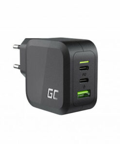 Green Cell Φορτιστής Χωρίς Καλώδιο με Θύρα USB-A και 2 Θύρες USB-C 65W Power Delivery / Quick Charge 3.0 Μαύρος (CHARGC08)