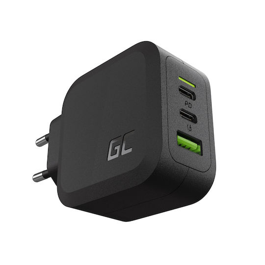Green Cell Φορτιστής Χωρίς Καλώδιο με Θύρα USB-A και 2 Θύρες USB-C 65W Power Delivery / Quick Charge 3.0 Μαύρος (CHARGC08) - Image 3