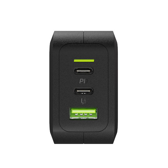 Green Cell Φορτιστής Χωρίς Καλώδιο με Θύρα USB-A και 2 Θύρες USB-C 65W Power Delivery / Quick Charge 3.0 Μαύρος (CHARGC08) - Image 2