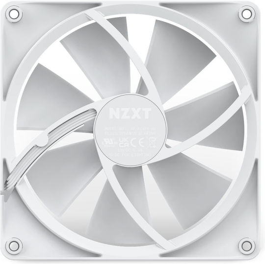 NZXT F140 RGB Case Fan με Σύνδεση 4-Pin PWM Λευκό - Image 3