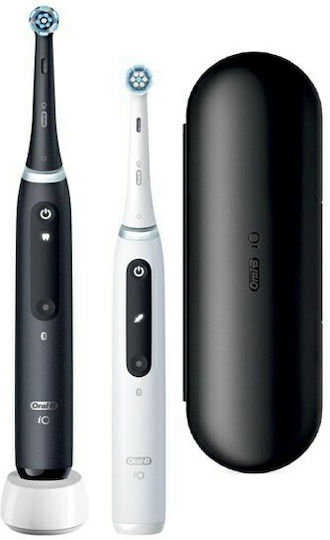 Oral-B IO Series 5 Ηλεκτρική Οδοντόβουρτσα με Αισθητήρα Πίεσης και Θήκη Ταξιδίου Black & White Διπλή Συσκευασία - Image 2