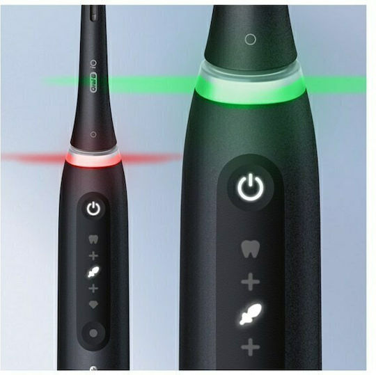 Oral-B IO Series 5 Ηλεκτρική Οδοντόβουρτσα με Αισθητήρα Πίεσης και Θήκη Ταξιδίου Black & White Διπλή Συσκευασία - Image 6