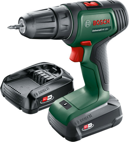 Bosch UniversalDrill Κρουστικό Δραπανοκατσάβιδο Μπαταρίας 18V 2x1.5Ah 06039D4002 - Image 2
