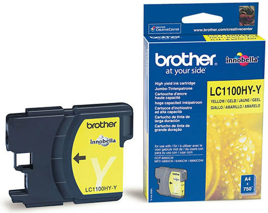 Brother LC1100 High Yield Γνήσιο Μελάνι Εκτυπωτή InkJet Κίτρινο (LC-1100HYY) - Image 3