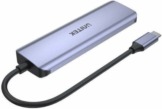 Unitek USB 3.0 Hub 4 Θυρών με σύνδεση USB-C Γκρι (H1107Q) - Image 2
