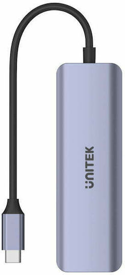 Unitek USB 3.0 Hub 4 Θυρών με σύνδεση USB-C Γκρι (H1107Q) - Image 3