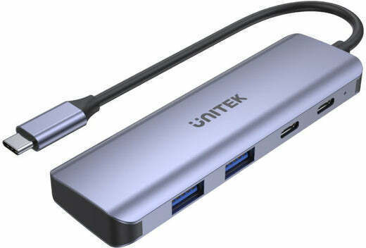 Unitek USB 3.0 Hub 4 Θυρών με σύνδεση USB-C Γκρι (H1107Q)
