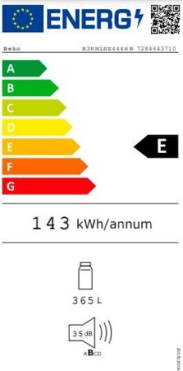 Beko Ψυγείο Συντήρησης 365lt NoFrost Υ186.5xΠ59.7xΒ70.9εκ. Inox B3RMLNE444HXB - Image 2