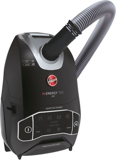 Hoover H-Power 700 HE720PET 011 Ηλεκτρική Σκούπα 850W με Σακούλα 6lt Μαύρη - Image 6