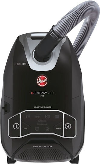 Hoover H-Power 700 HE720PET 011 Ηλεκτρική Σκούπα 850W με Σακούλα 6lt Μαύρη - Image 2