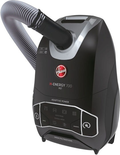 Hoover H-Power 700 HE720PET 011 Ηλεκτρική Σκούπα 850W με Σακούλα 6lt Μαύρη - Image 5