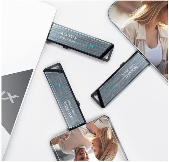 Adata Elite UE800 256GB USB 3.2 Stick με σύνδεση USB-C Ασημί - Image 4