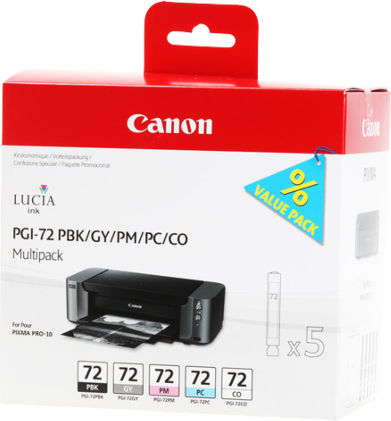 Canon PGI-72 Γνήσιο Πακέτο 5 Μελανιών Εκτυπωτή InkJet Photo Κυανό / Photo Ματζέντα / Photo Μαύρο / Γκρι / Chroma Optimizer (6403B007) - Image 5