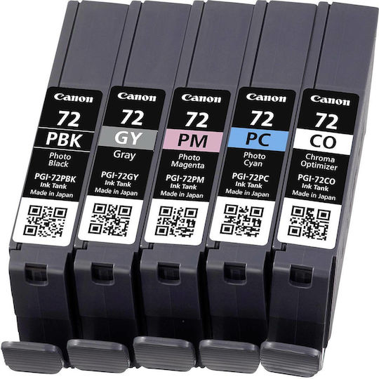 Canon PGI-72 Γνήσιο Πακέτο 5 Μελανιών Εκτυπωτή InkJet Photo Κυανό / Photo Ματζέντα / Photo Μαύρο / Γκρι / Chroma Optimizer (6403B007) - Image 4