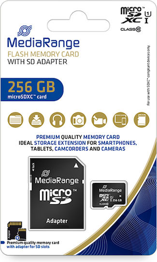 MediaRange microSDXC 256GB Class 10 U1 UHS-I με αντάπτορα