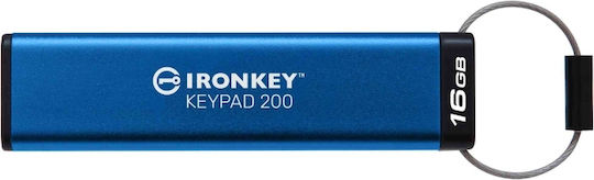 Kingston IronKey Keypad 16GB USB 3.2 Stick Μπλε - Image 3