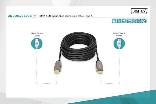Digitus HDMI 2.1 Cable HDMI male - HDMI male 10m Μαύρο AK-330126-100-S - Image 5