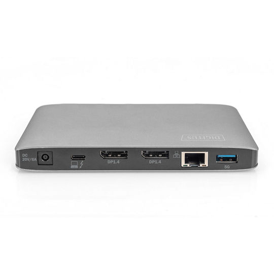 Digitus Thunderbolt 3 Docking Station με DisplayPort 4K PD Ethernet και συνδεση 2 Οθονών Γκρι (DA-70895) - Image 3