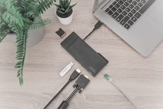 Digitus USB-A Docking Station με HDMI 4K Ethernet Γκρι (DA-70894) - Image 4