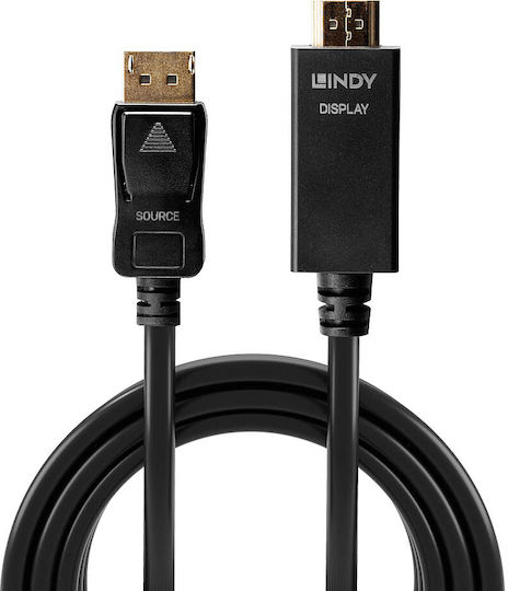 Lindy Cable DisplayPort male - HDMI male 2m Μαύρο (36922) - Image 3