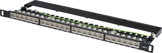 Digitus Patch Panel Shielded για Rack 1U 19" 24 Θυρών cat6 Μαύρο DN-91624S-SL-SH - Image 2