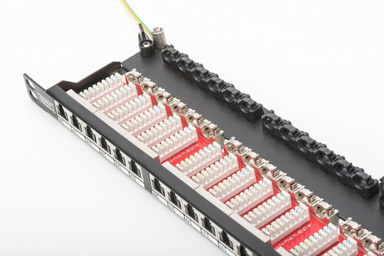Digitus Patch Panel Shielded για Rack 1U 19" 24 Θυρών cat6 Μαύρο DN-91624S-SL-SH - Image 4