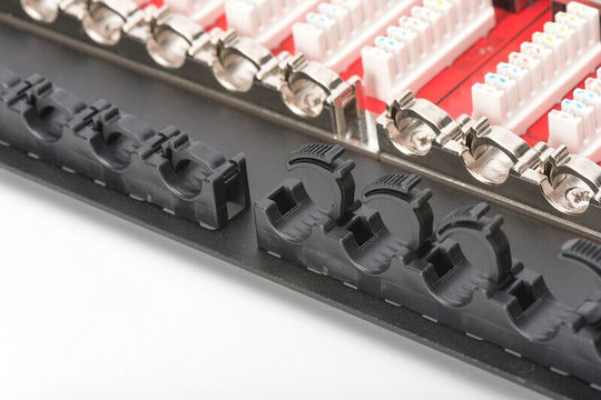 Digitus Patch Panel Shielded για Rack 1U 19" 24 Θυρών cat6 Μαύρο DN-91624S-SL-SH - Image 3