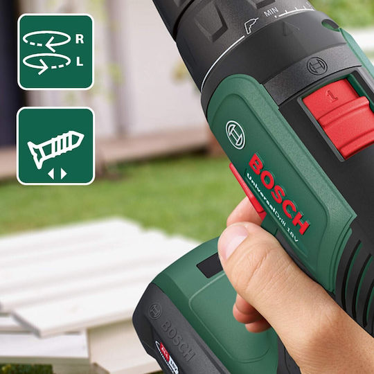 Bosch UniversalDrill Κρουστικό Δραπανοκατσάβιδο Μπαταρίας 18V 2x1.5Ah 06039D4002 - Image 4