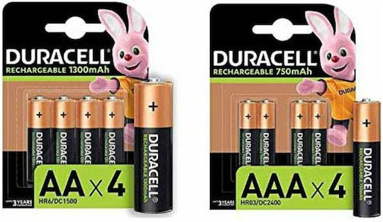Duracell Επαναφορτιζόμενες Μπαταρίες AA Ni-MH 1300mAh 4τμχ - Image 3
